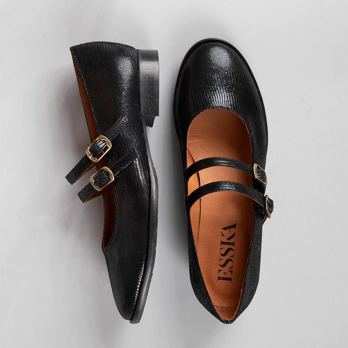 Anya Black Flat Shoe by Esska Shoes Ltd