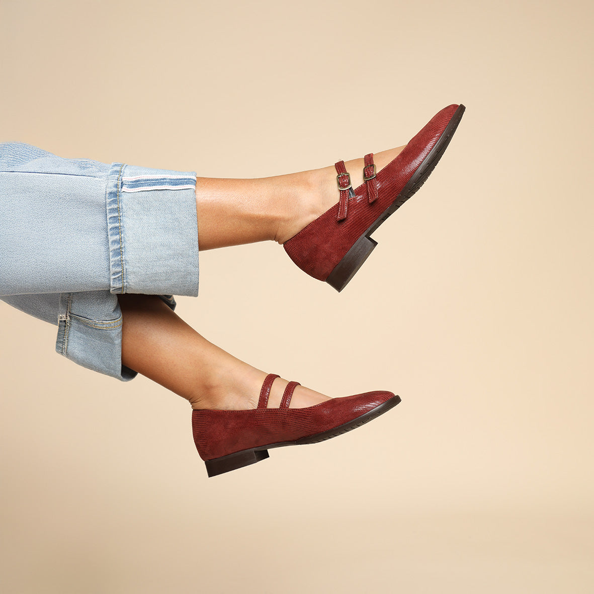 Anya Brick Flat Shoe by Esska Shoes Ltd