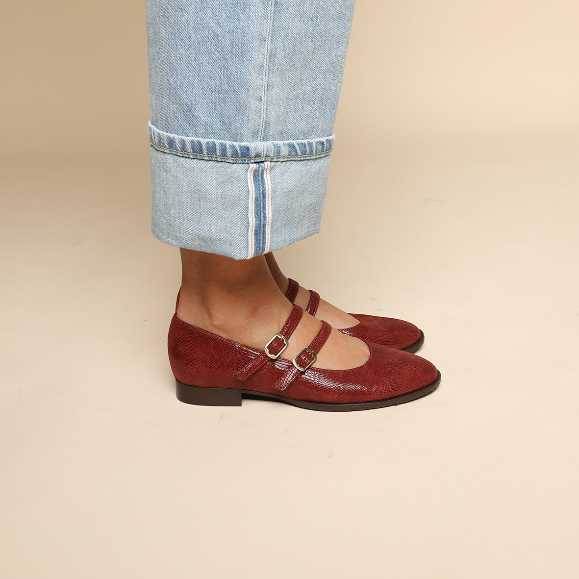 Anya Brick Flat Shoe by Esska Shoes Ltd
