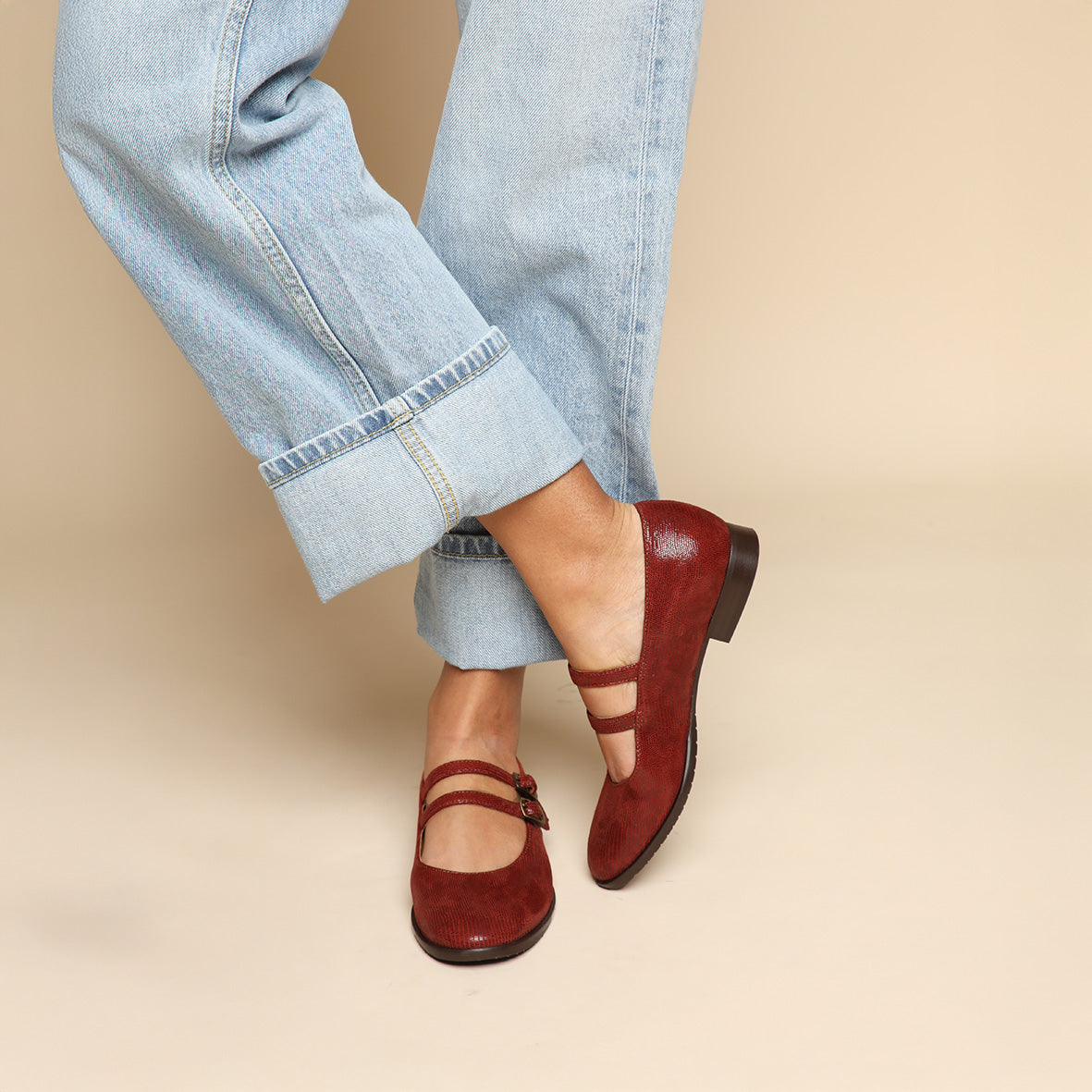 Anya Brick Flat Shoe by Esska Shoes Ltd