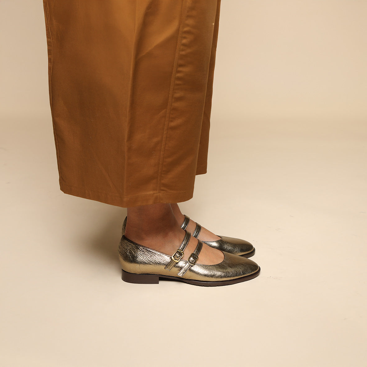 Anya Metallic Smoke Flat Shoe by Esska Shoes Ltd