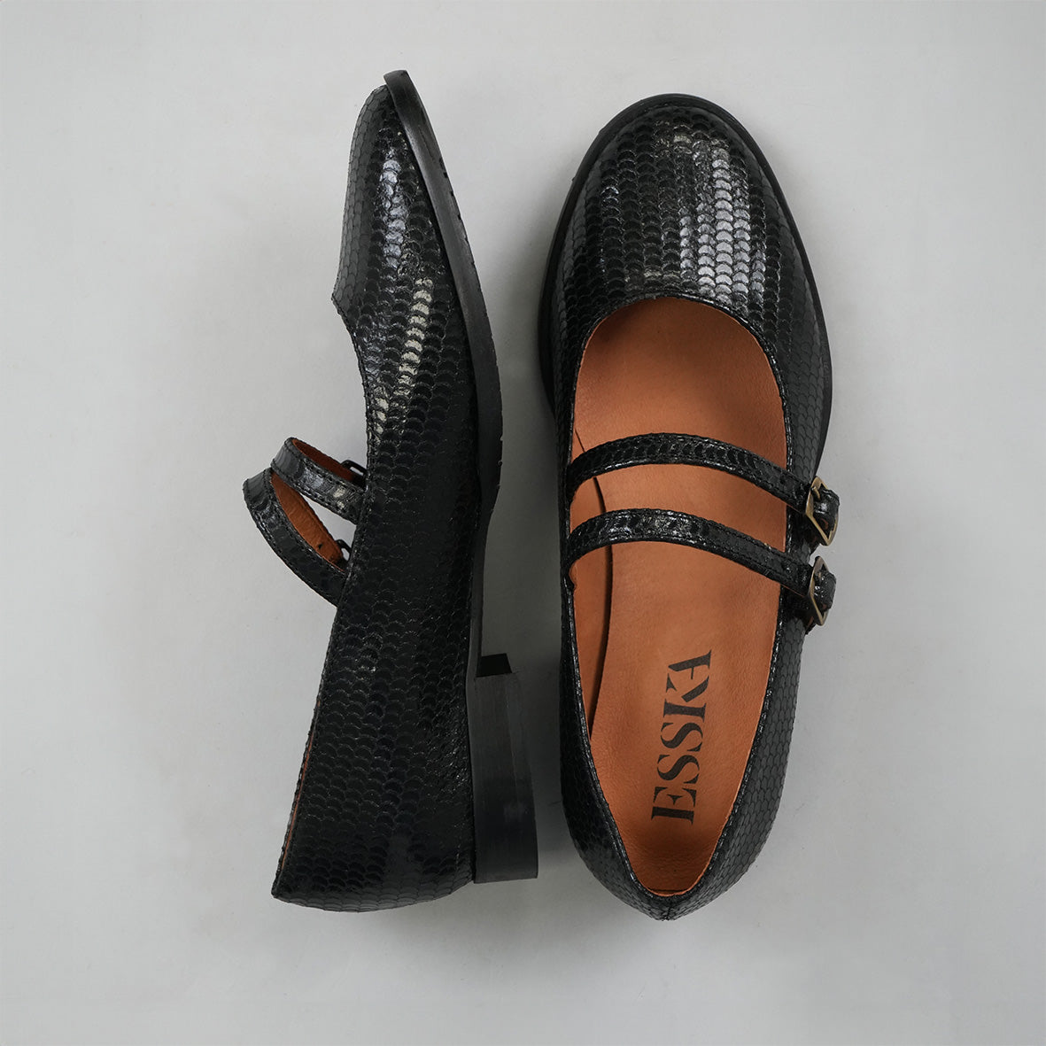 Anya WIDE Black Flat Shoe by Esska Shoes Ltd