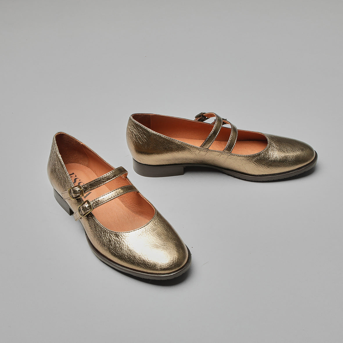 Anya Metallic Smoke Flat Shoe by Esska Shoes Ltd