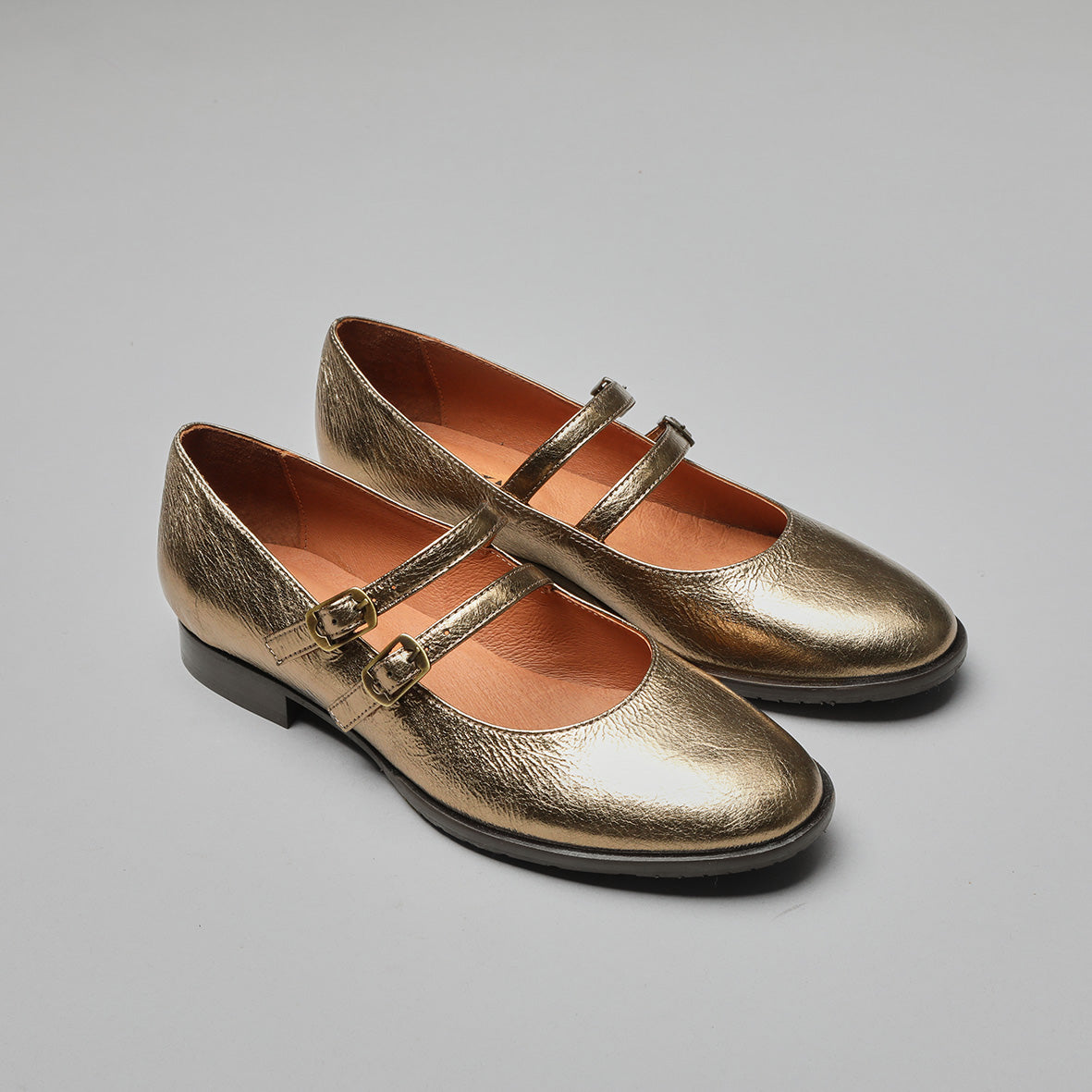 Anya Metallic Smoke Flat Shoe by Esska Shoes Ltd