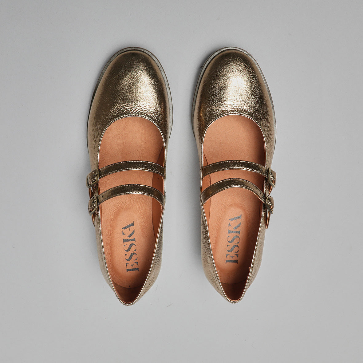 Anya Metallic Smoke Flat Shoe by Esska Shoes Ltd