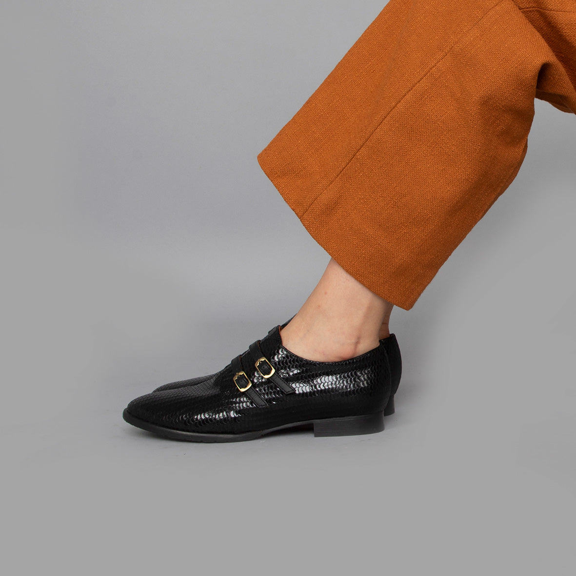 April Black Flat Shoe by Esska