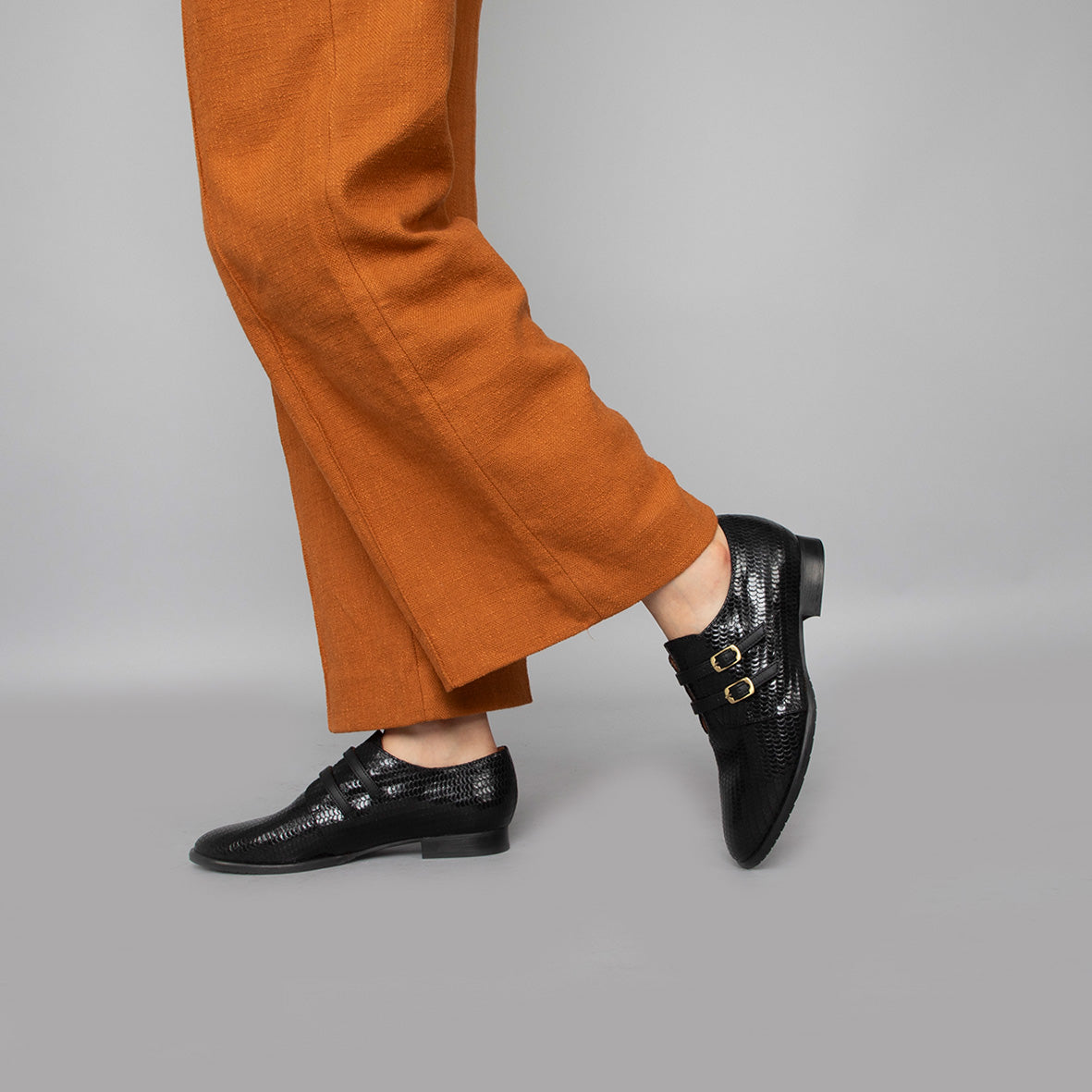 April Black Flat Shoe by Esska