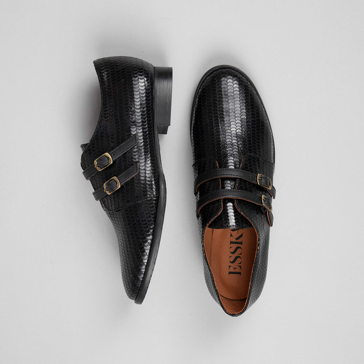 April Black Flat Shoe by Esska