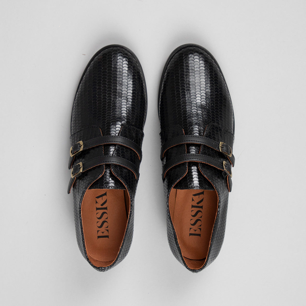 April Black Flat Shoe by Esska