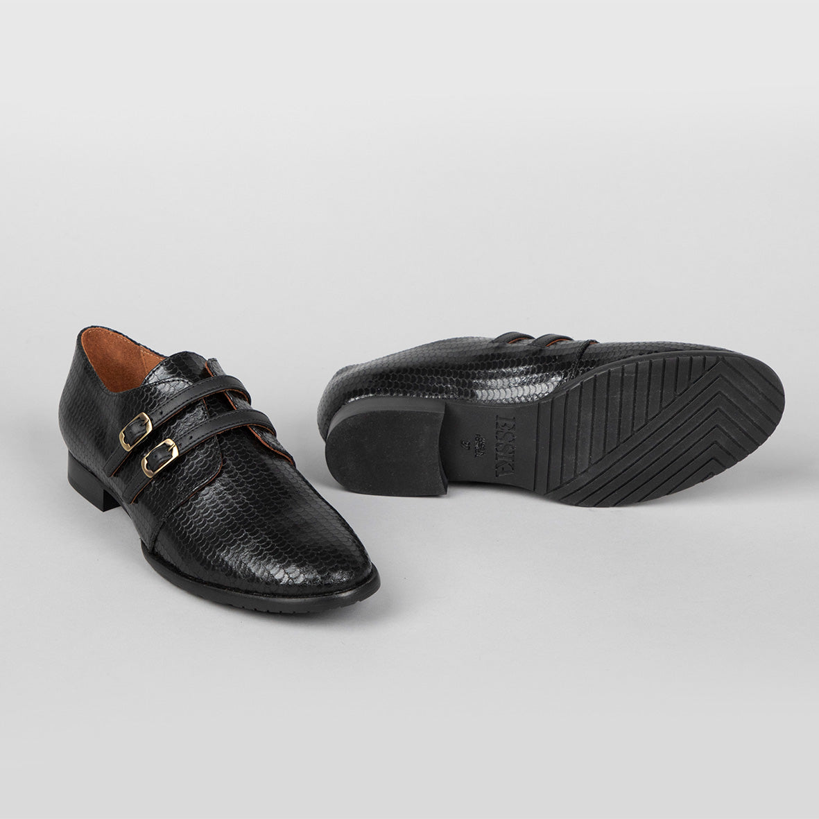 April Black Flat Shoe by Esska