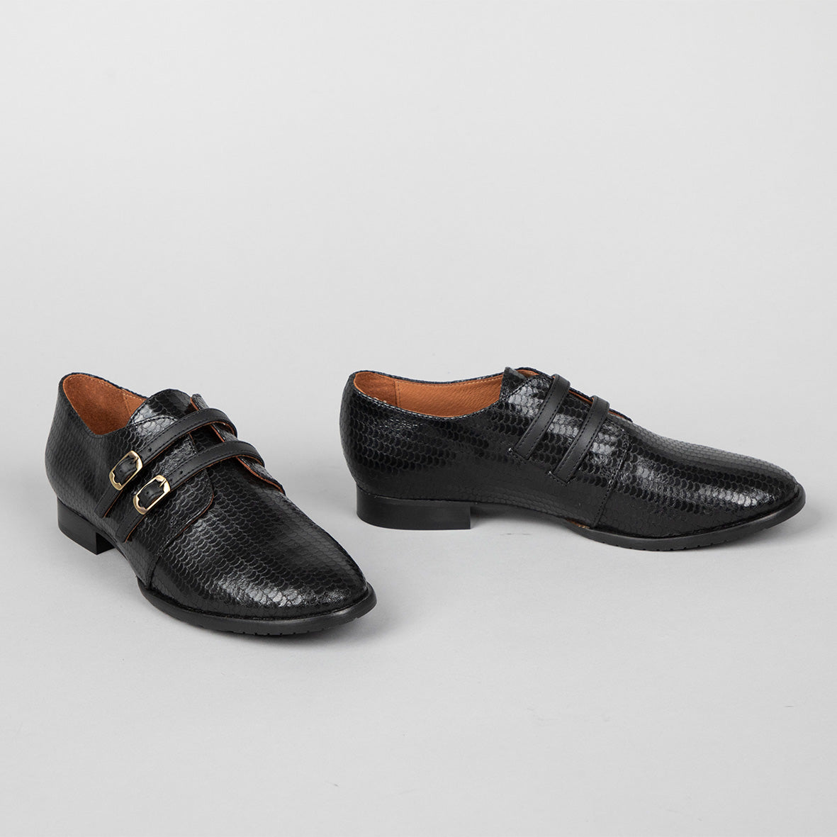 April Black Flat Shoe by Esska