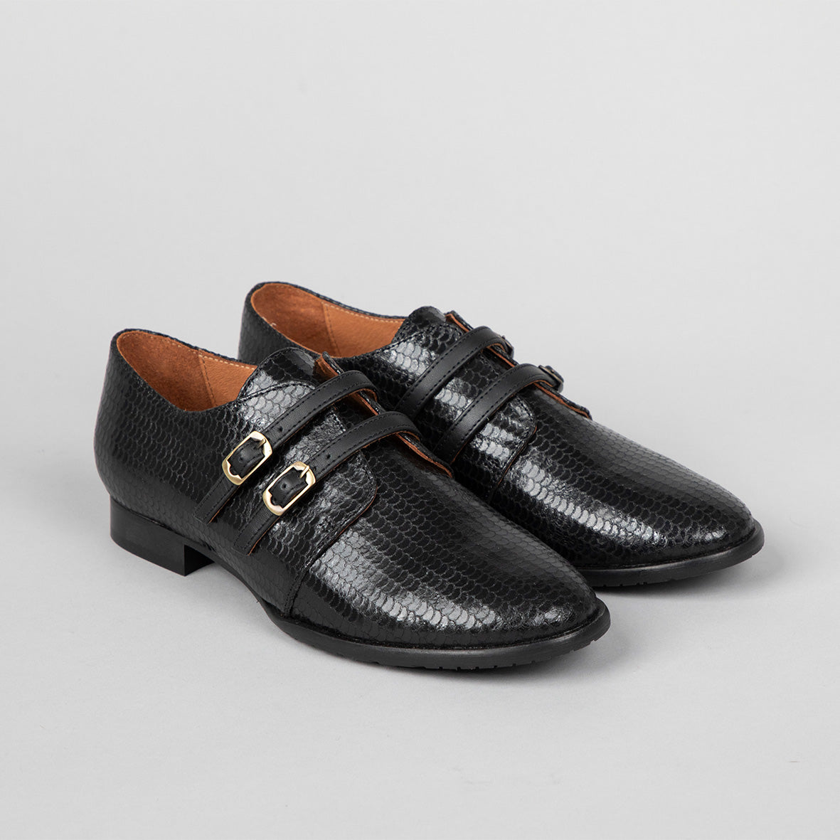 April Black Flat Shoe by Esska