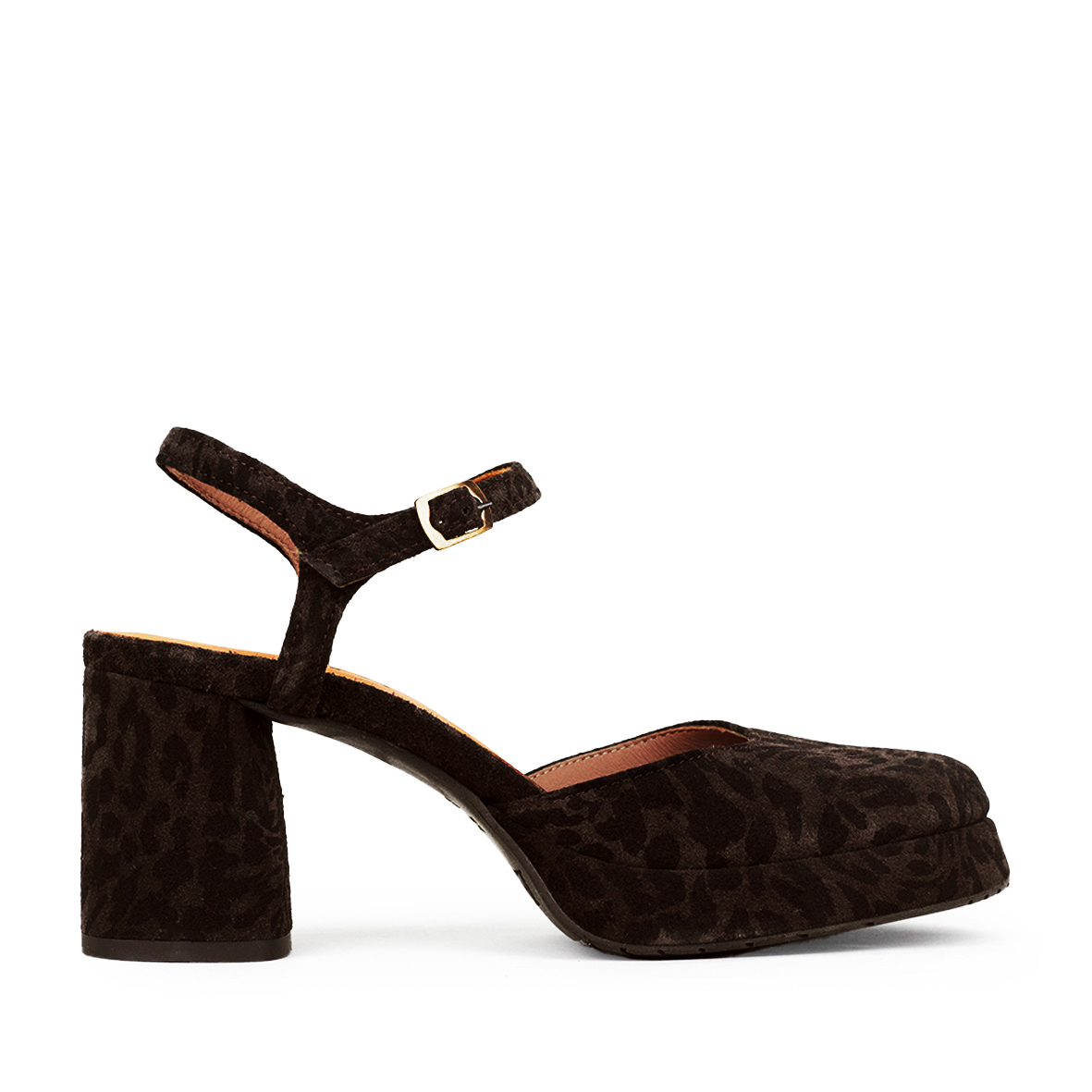 Aria Dark Brown Leopard Mid Shoe by Esska