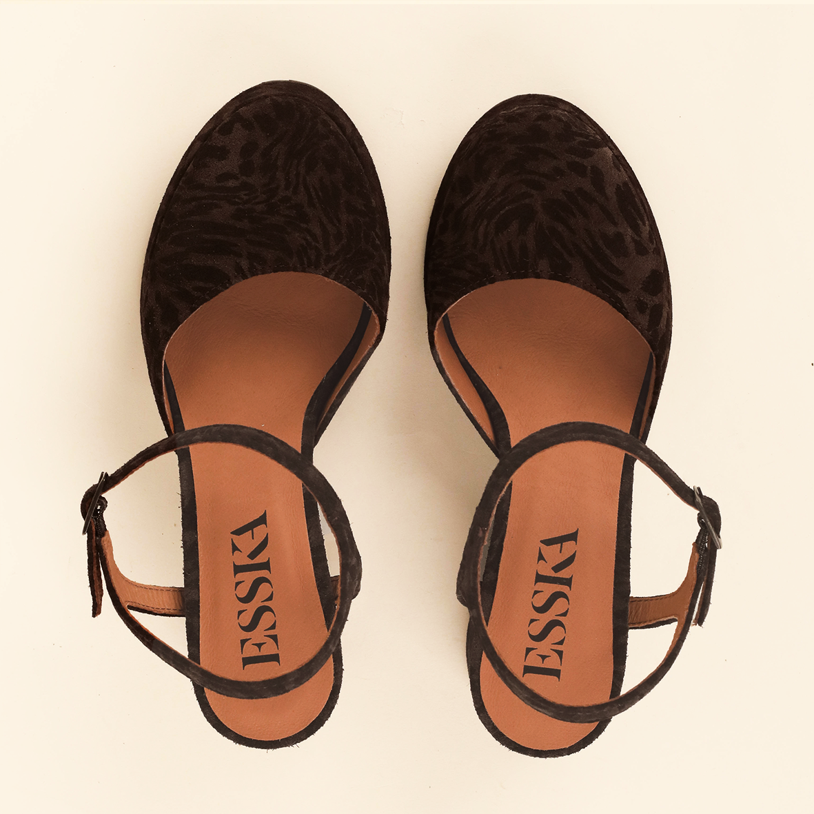 Aria Dark Brown Leopard Mid Shoe by Esska