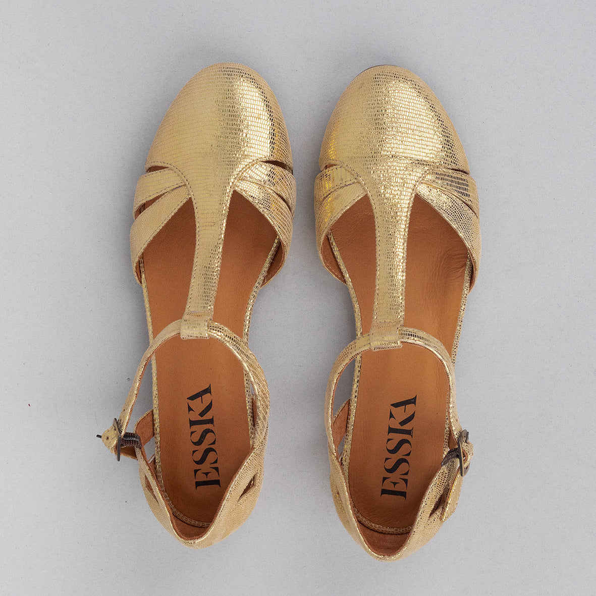 Aurora Gold Flat Shoe by Esska