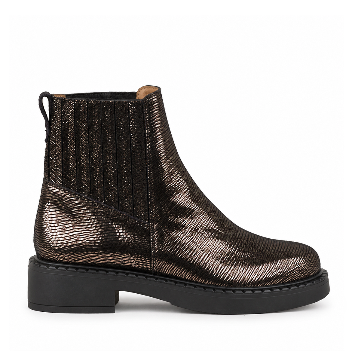 Bailey Metallic Ash Flat Boot by Esska