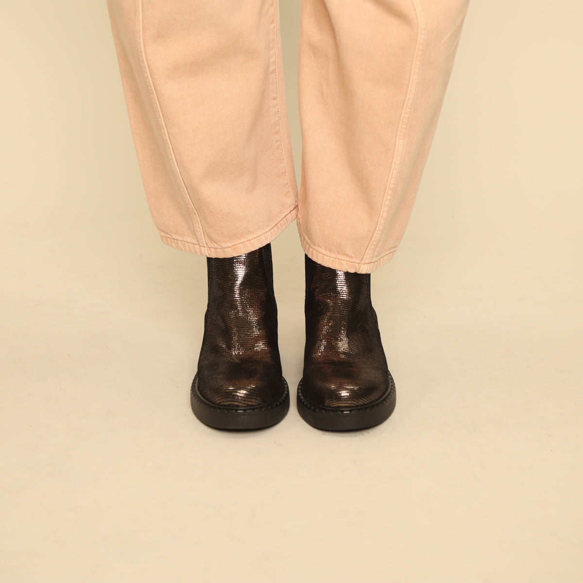 Bailey Metallic Ash Flat Boot by Esska