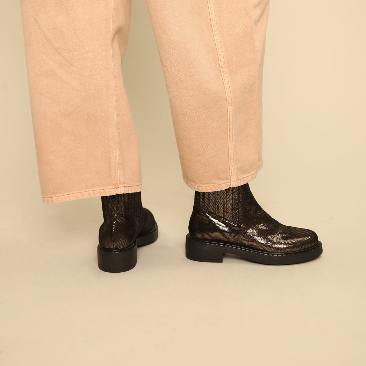 Bailey Metallic Ash Flat Boot by Esska