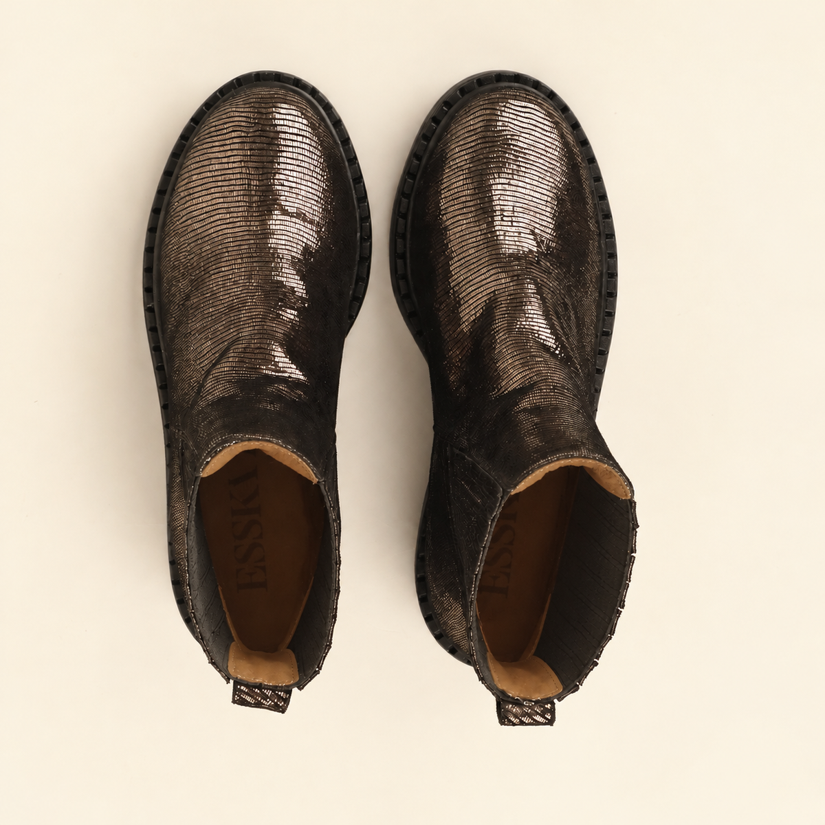 Bailey Metallic Ash Flat Boot by Esska