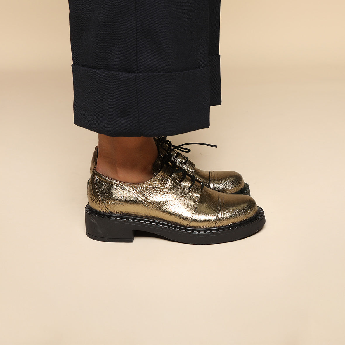 Baron Metallic Smoke Flat Shoe by Esska Shoes Ltd