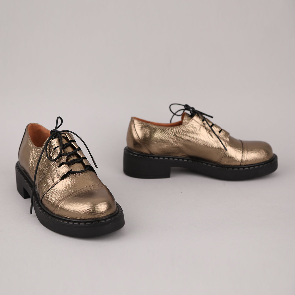Baron Metallic Smoke Flat Shoe by Esska Shoes Ltd