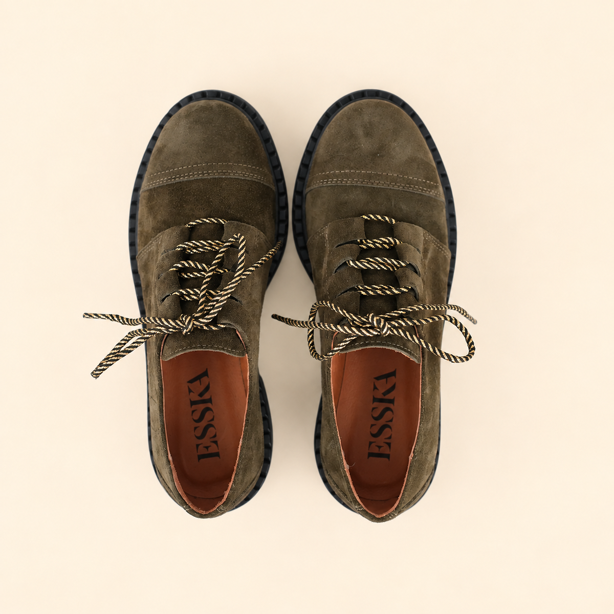 Baron Khaki Flat Shoe by Esska