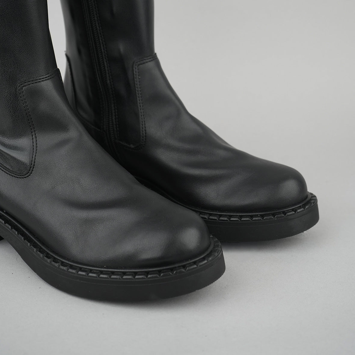 Bea Vegan Black Flat Boot by Esska Shoes Ltd