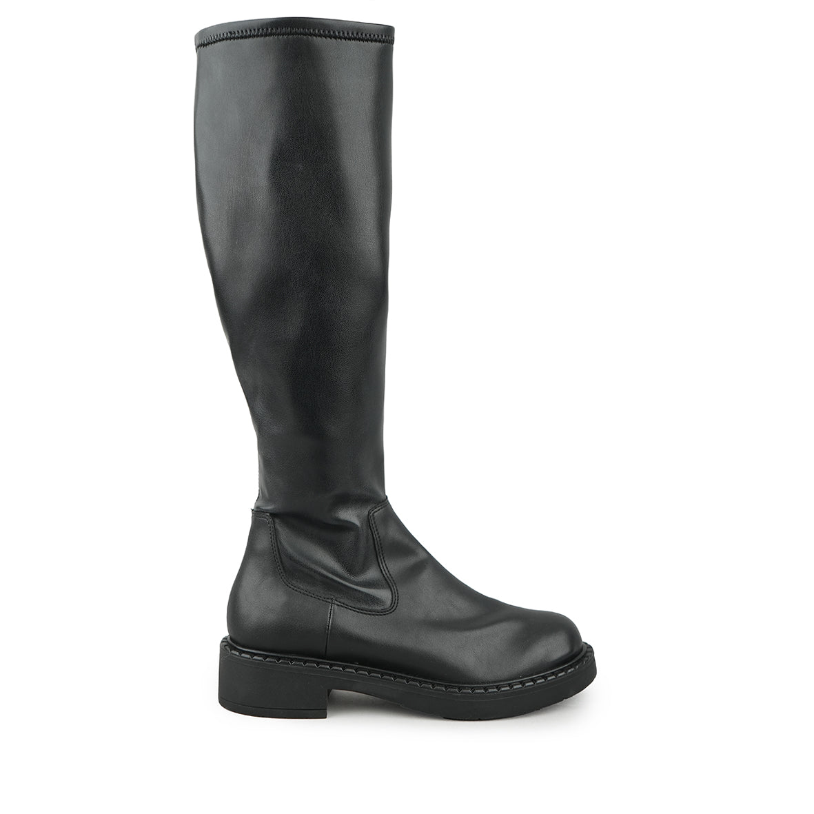 Bea Vegan Black Flat Boot by Esska Shoes Ltd