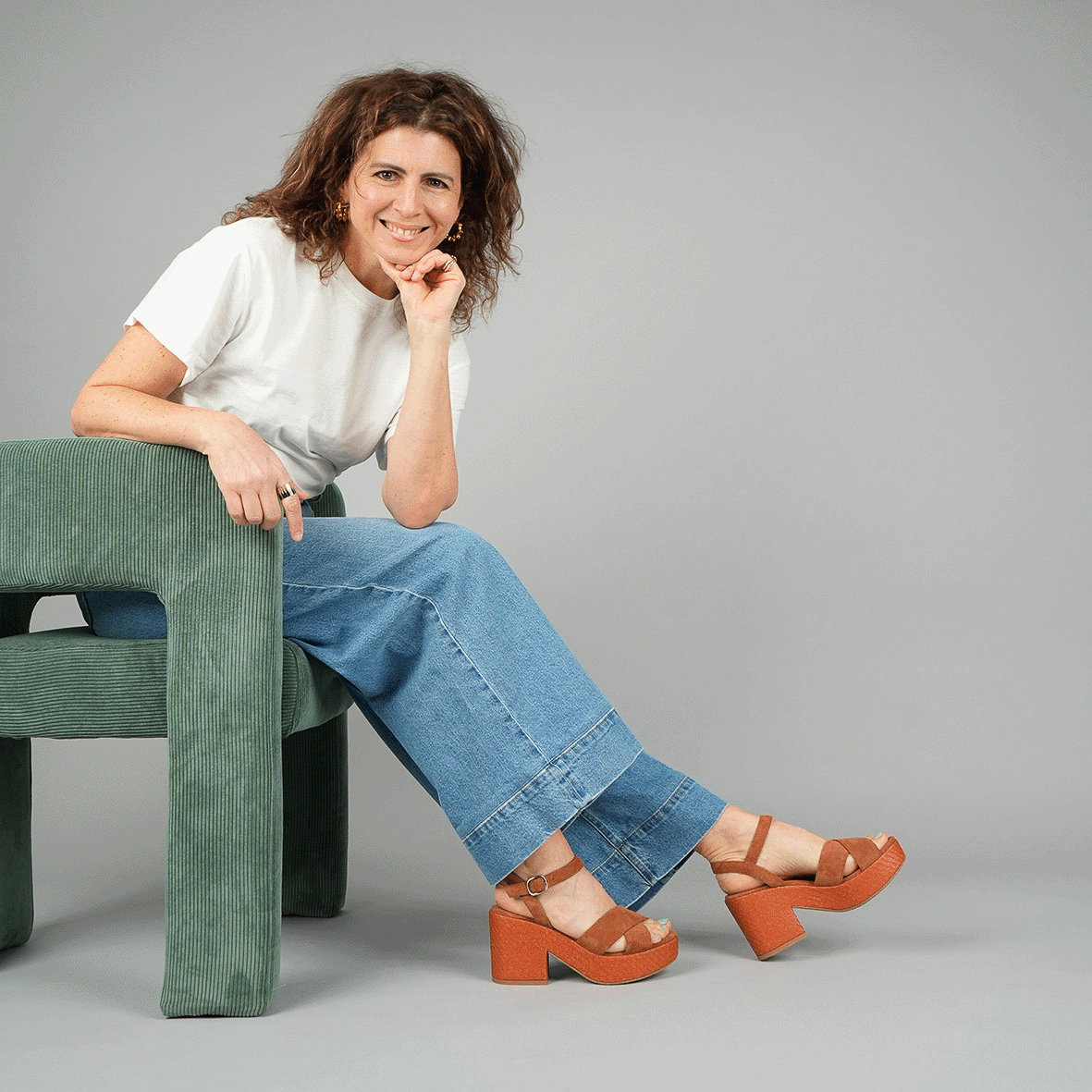 Becca Tan Mid Sandal by Esska