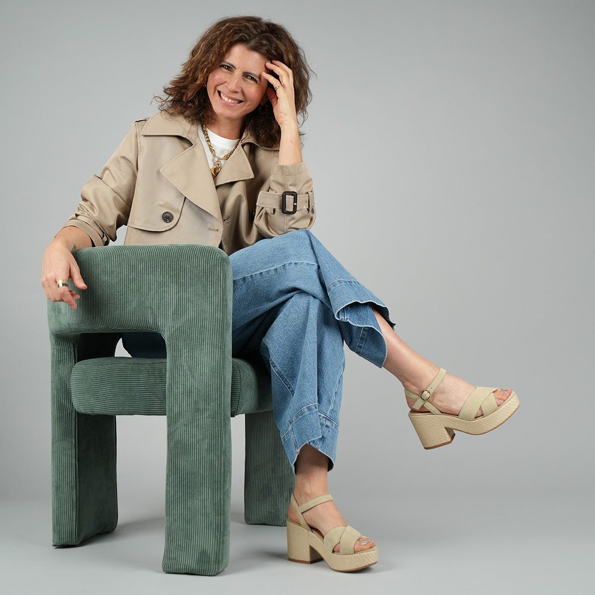 Becca Stone Mid Sandal by Esska