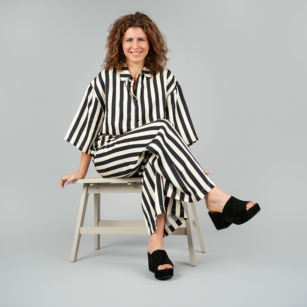 Bella Black Mid Sandal by Esska