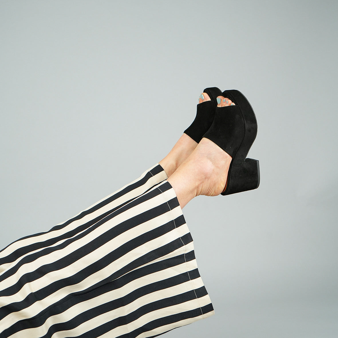 Bella Black Mid Sandal by Esska