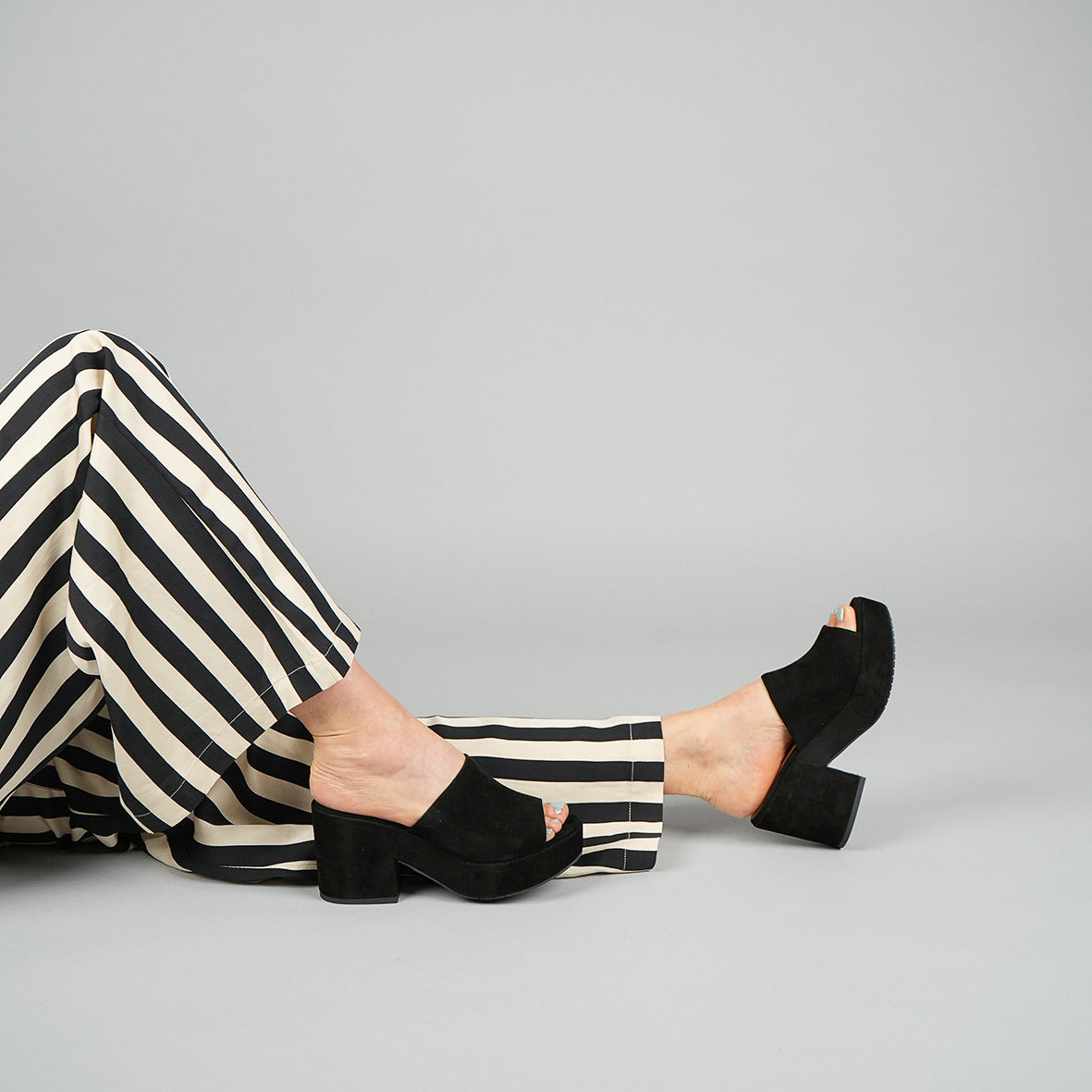 Bella Black Mid Sandal by Esska