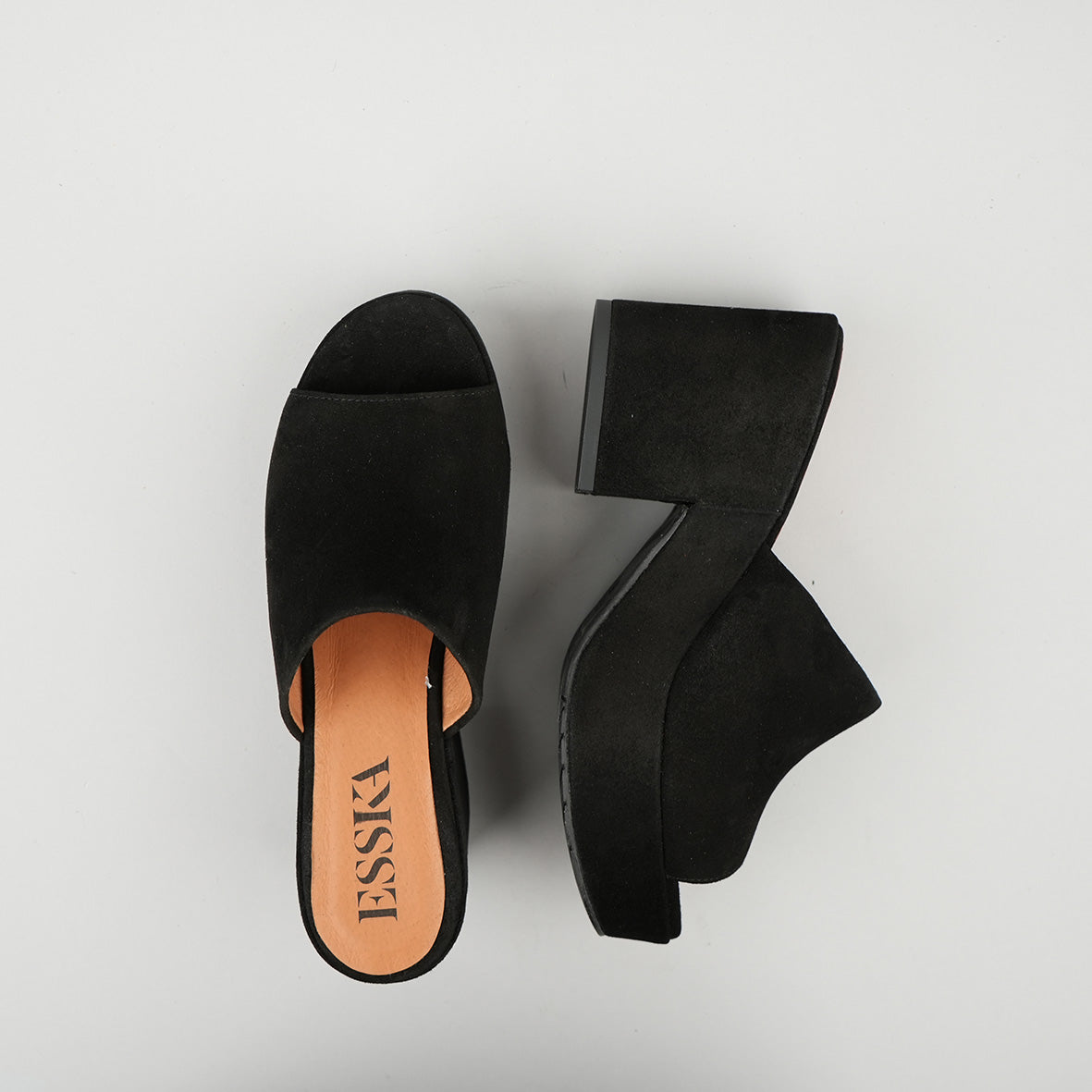 Bella Black Mid Sandal by Esska