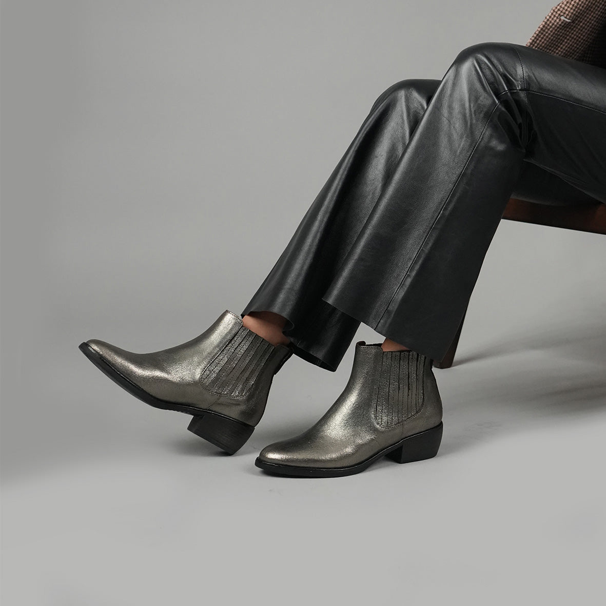 Bettina Gunmetal Low Boot by Esska