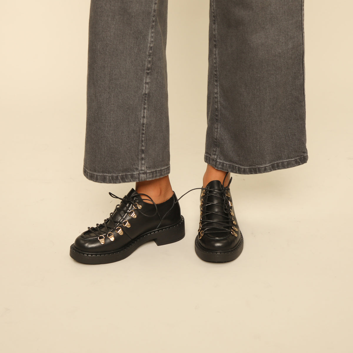 Blair Black Flat Shoe by Esska