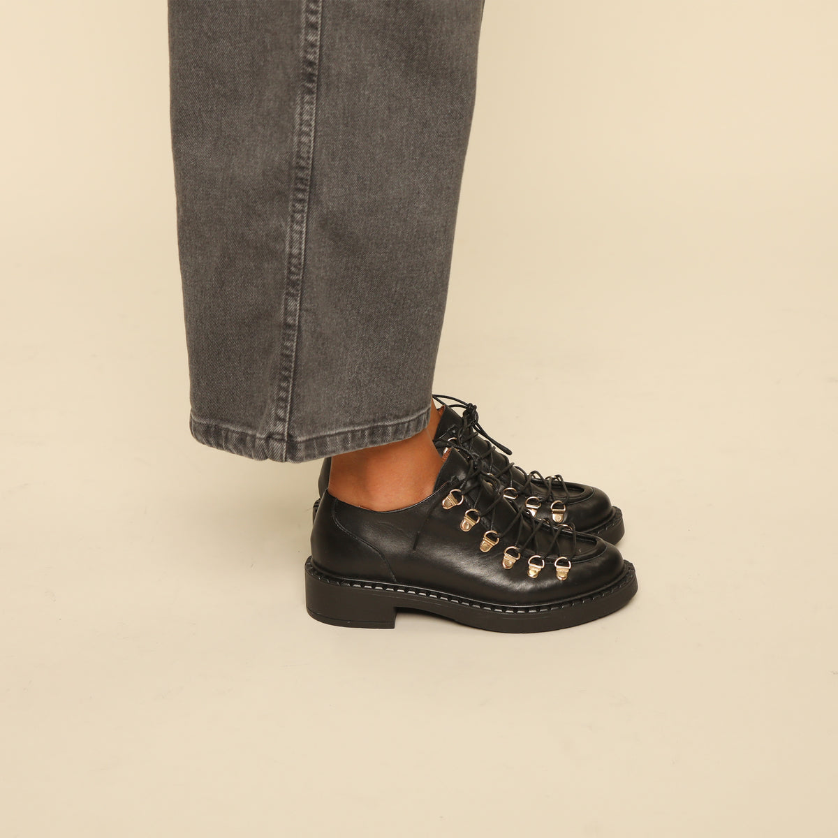 Blair Black Flat Shoe by Esska