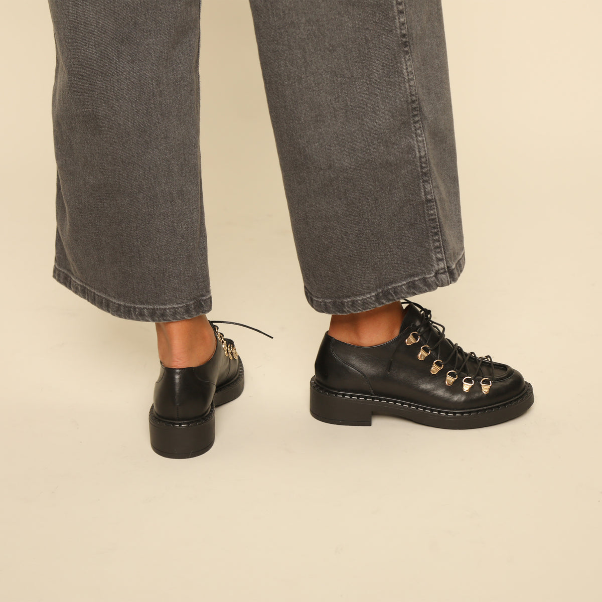 Blair Black Flat Shoe by Esska