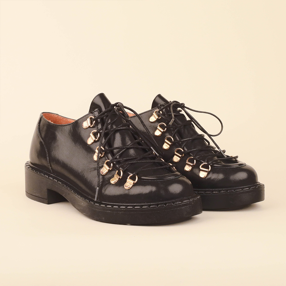 Blair Black Flat Shoe by Esska
