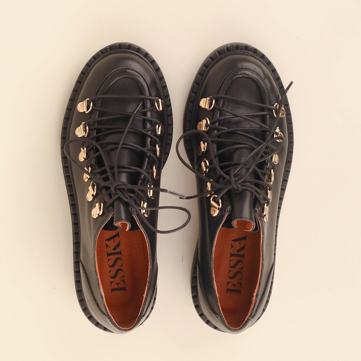 Blair Black Flat Shoe by Esska