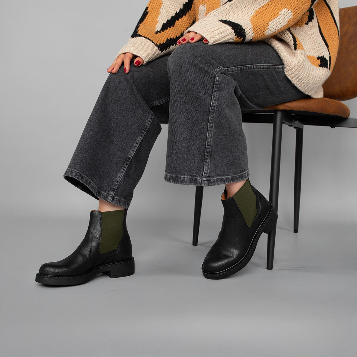 Bora Vegan Black Flat Boot by Esska