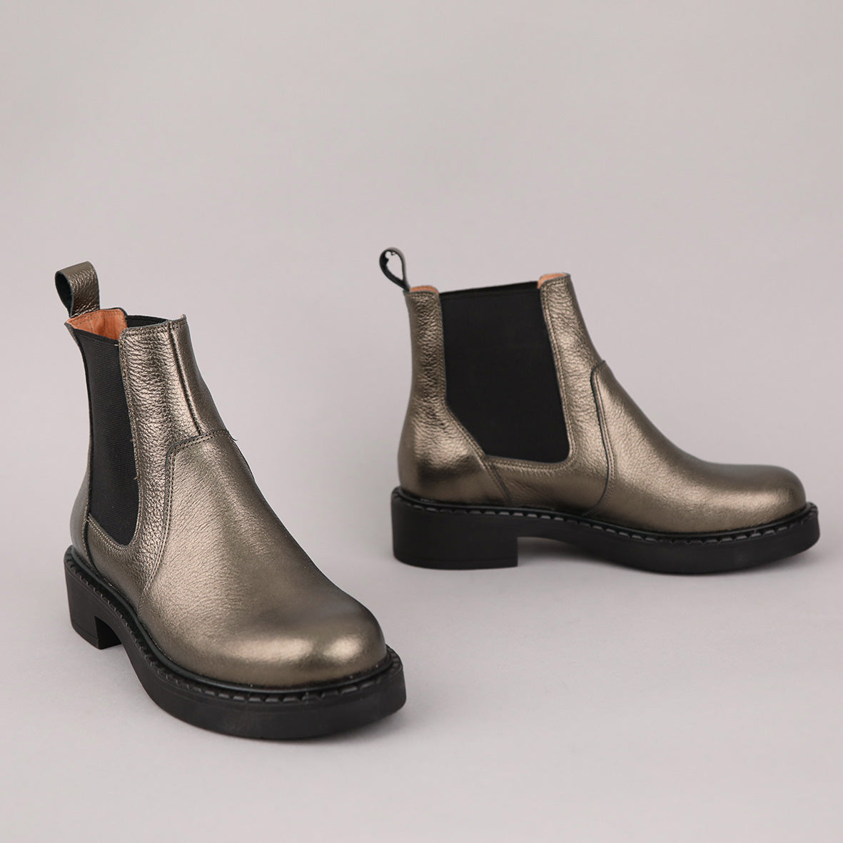 Bora Metallic Graphito Flat Boot by Esska