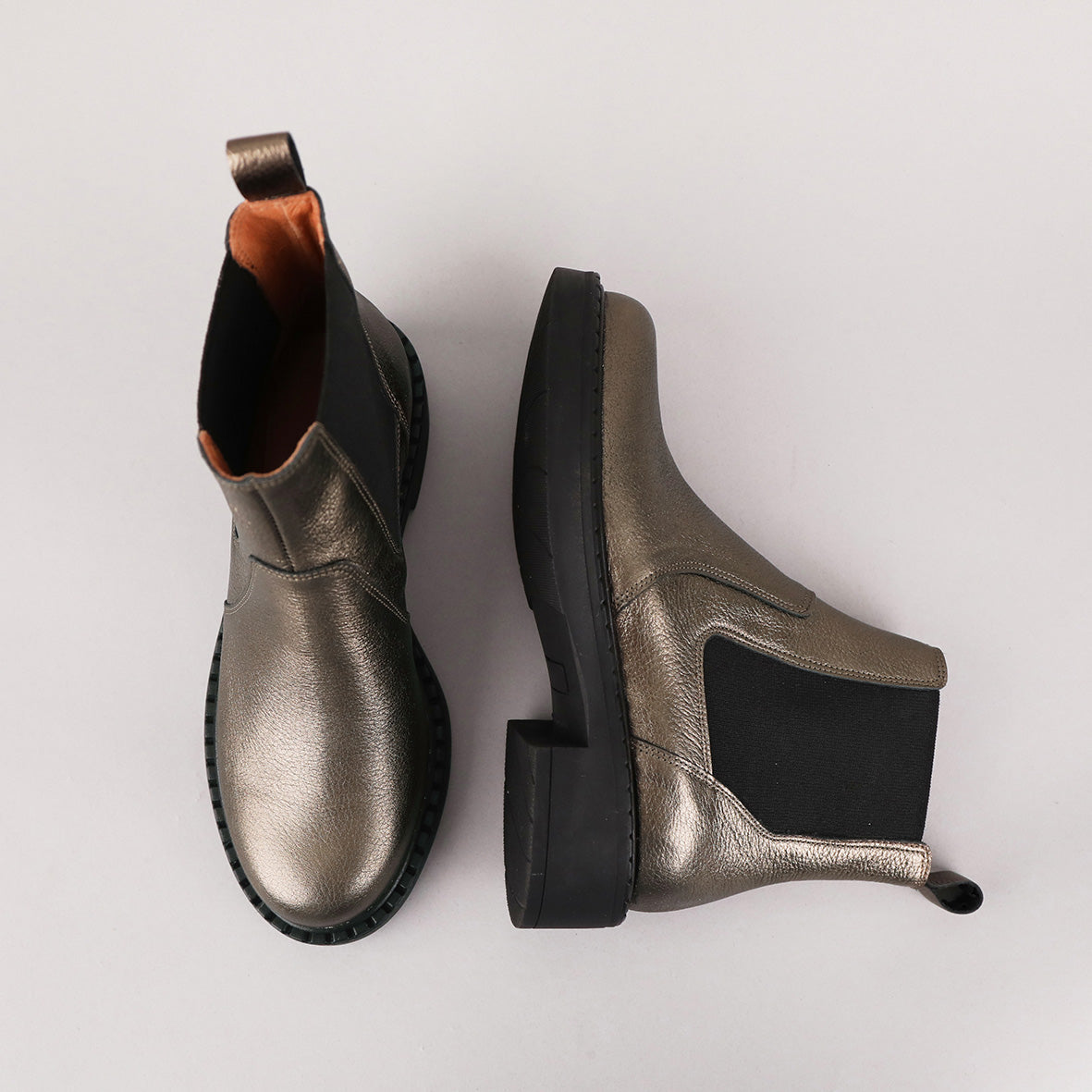 Bora Metallic Graphito Flat Boot by Esska