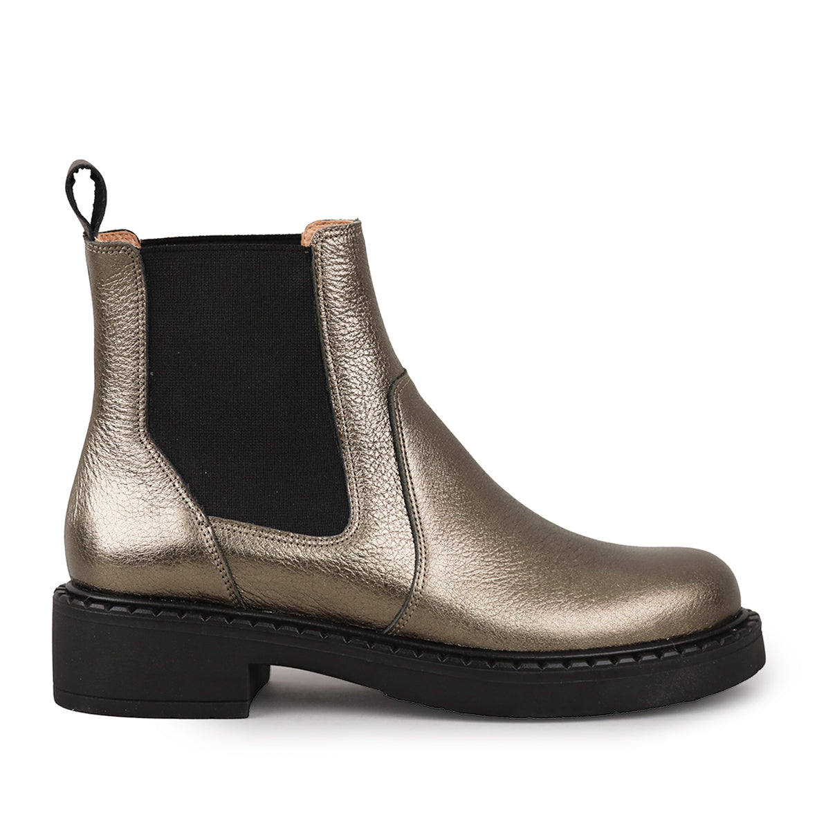 Bora Metallic Graphito Flat Boot by Esska