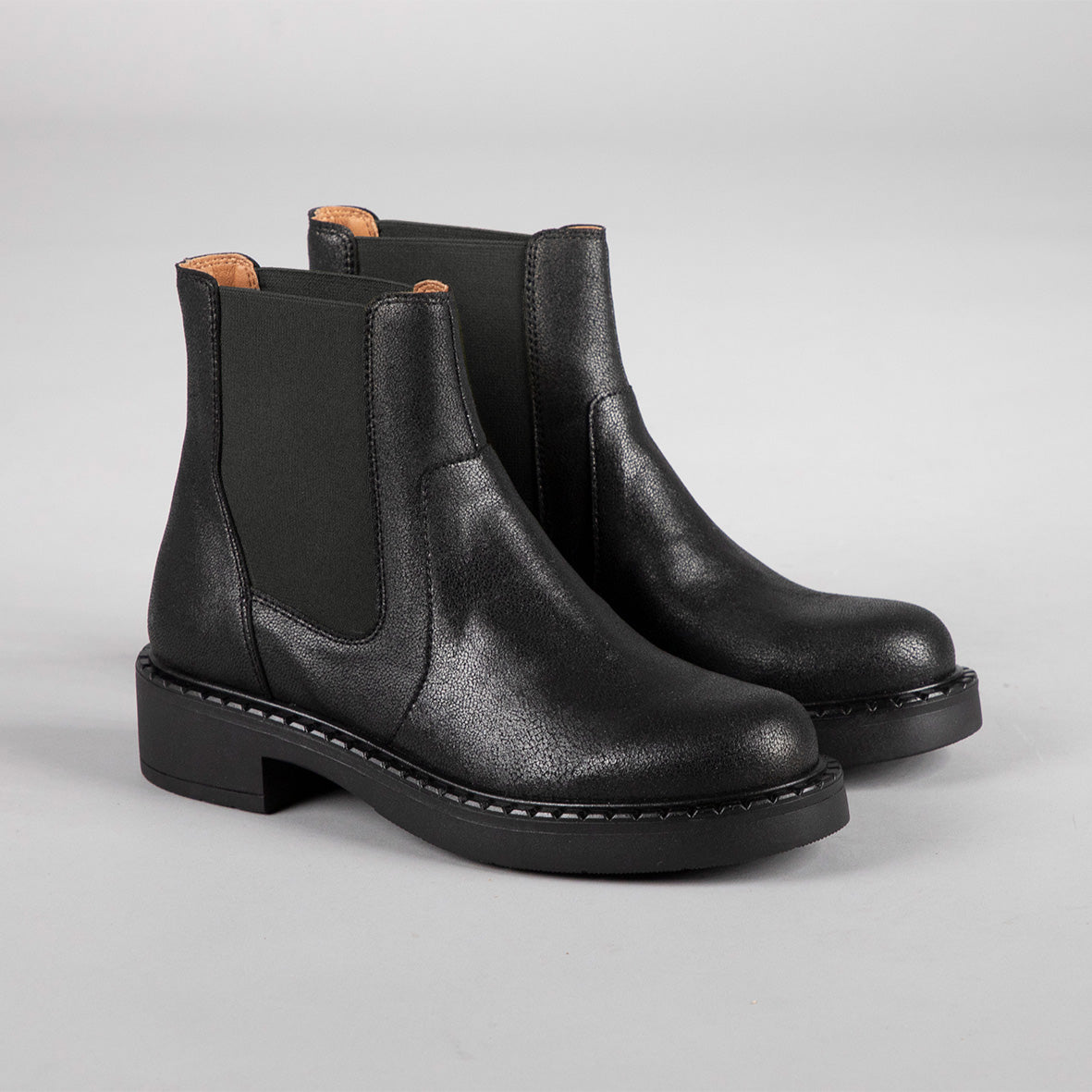 Bora Vegan Black black elastic Flat Boot by Esska