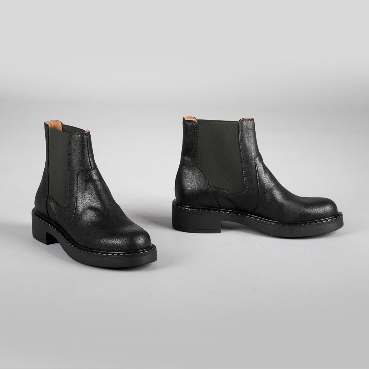 Bora Vegan Black black elastic Flat Boot by Esska