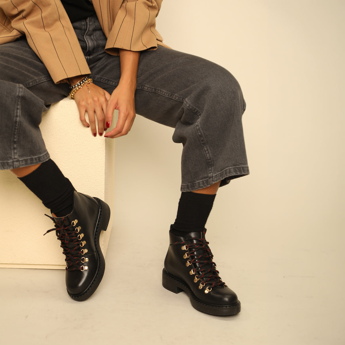 Brooke Black Flat Boot by Esska