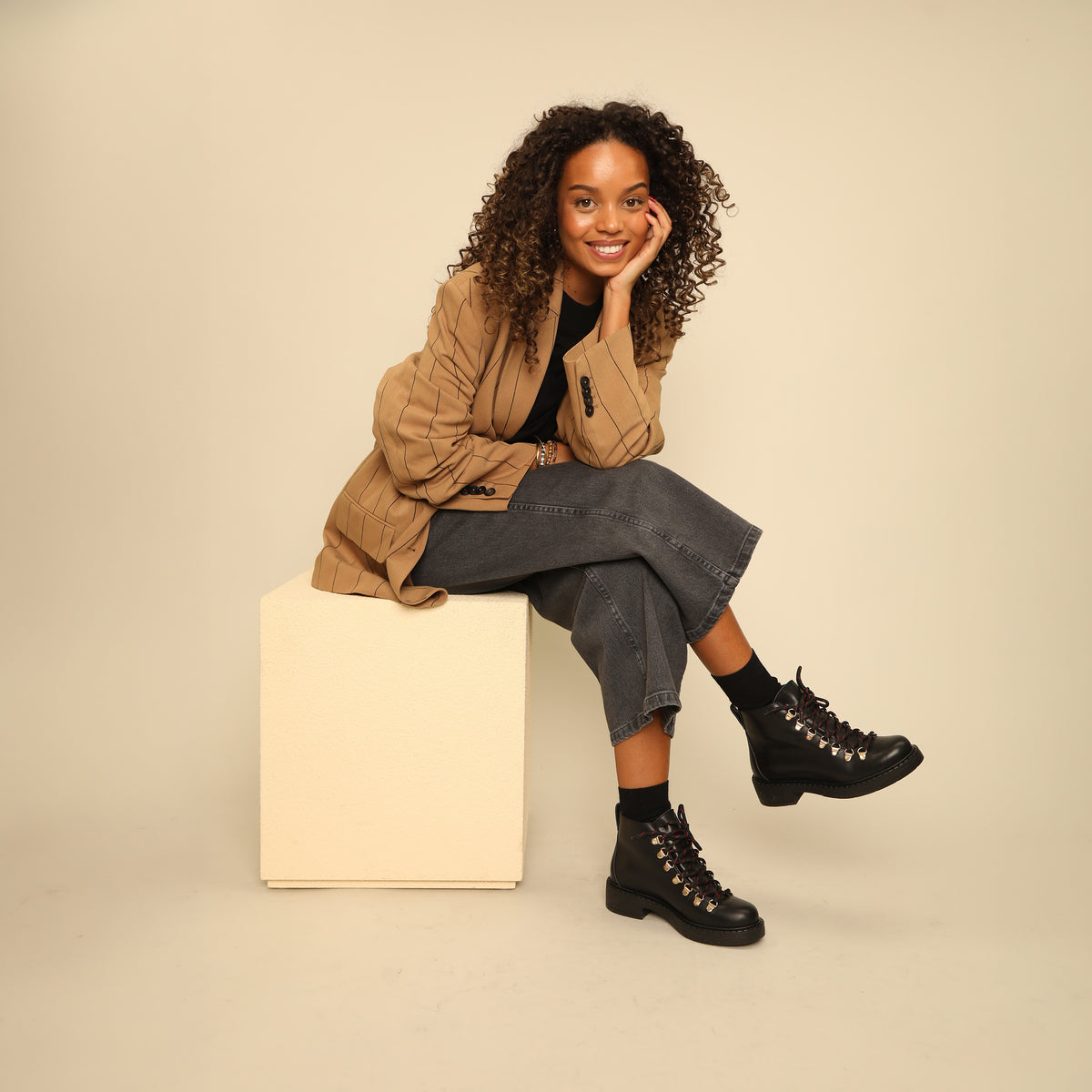 Brooke Black Flat Boot by Esska