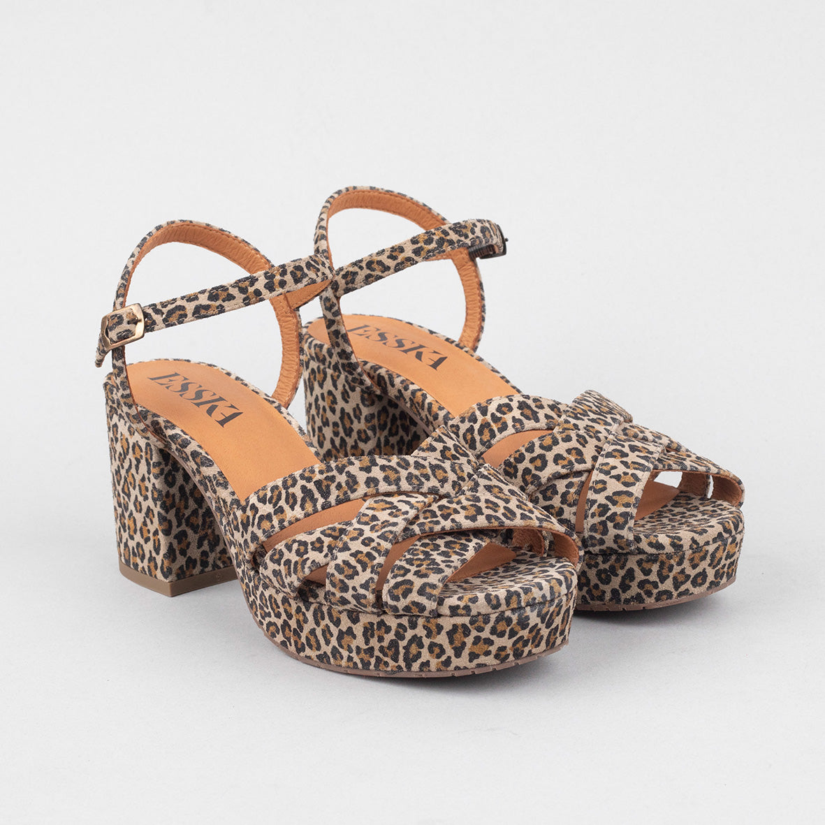 Caitlyn Leopard Mid Sandal by Esska