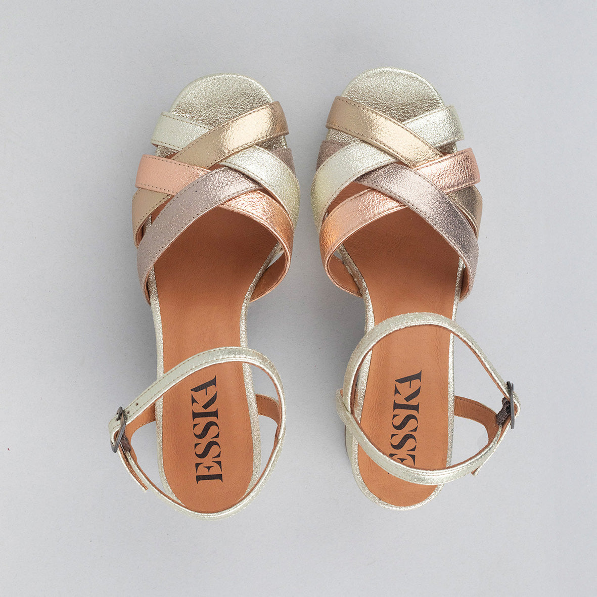 Caitlyn Metallic Multi Mid Sandal by Esska